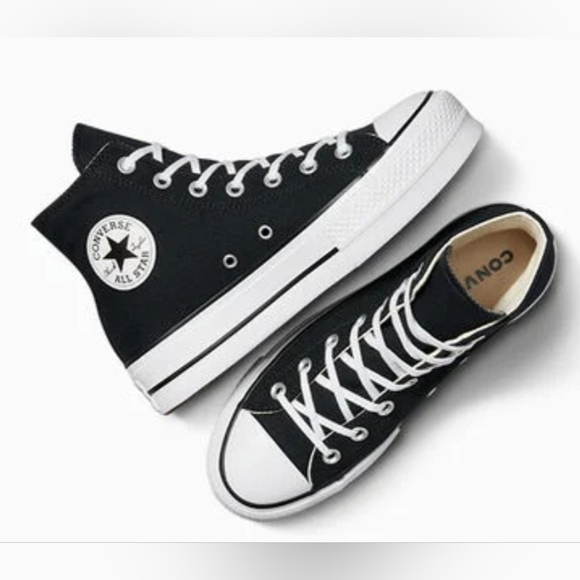 Converse Chuck Taylor All Star Lift Black White Sneakers Wmn's Size 5.5 NWOT - Picture 3 of 10